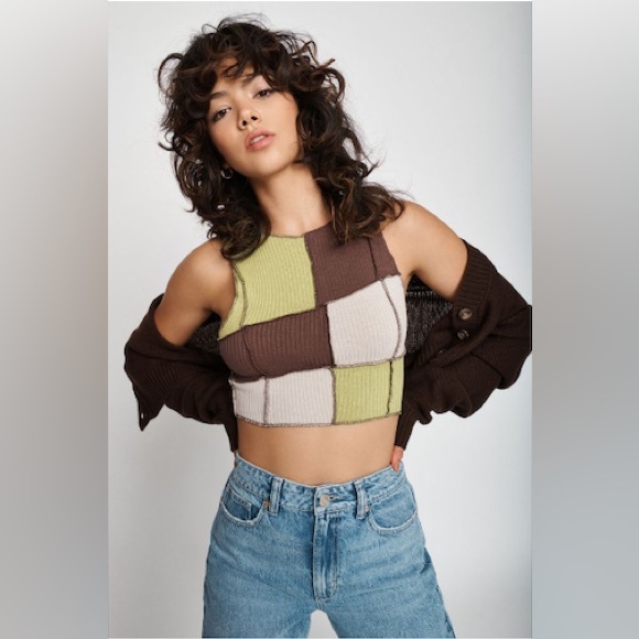 Garage Patchwork Ribbed Tank - Picture 1 of 4